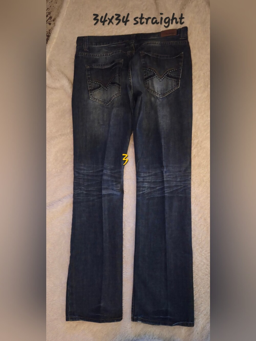 Dark Blue Men's Straight Jeans